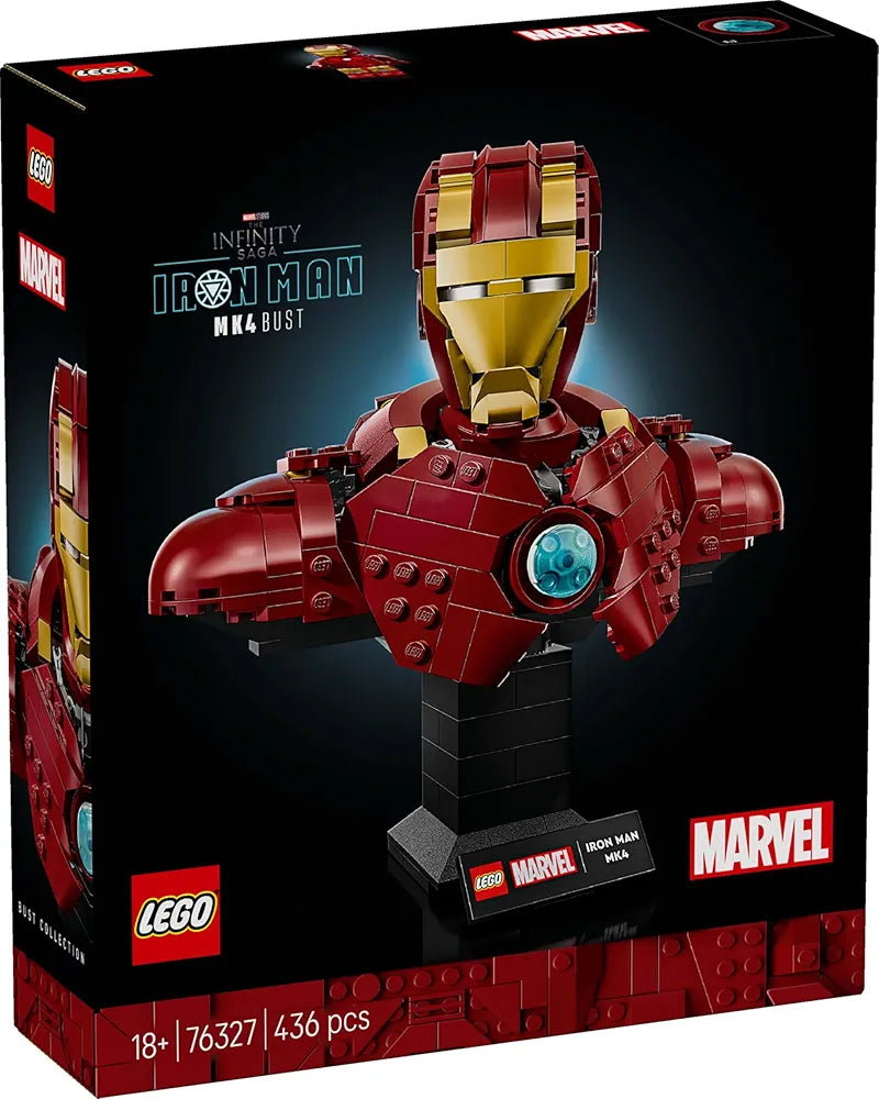 Lego Marvel Iron Man MK4 Bust Buildable Model for Adults with Minifigure 76327 Building Blocks for 18+ Gift