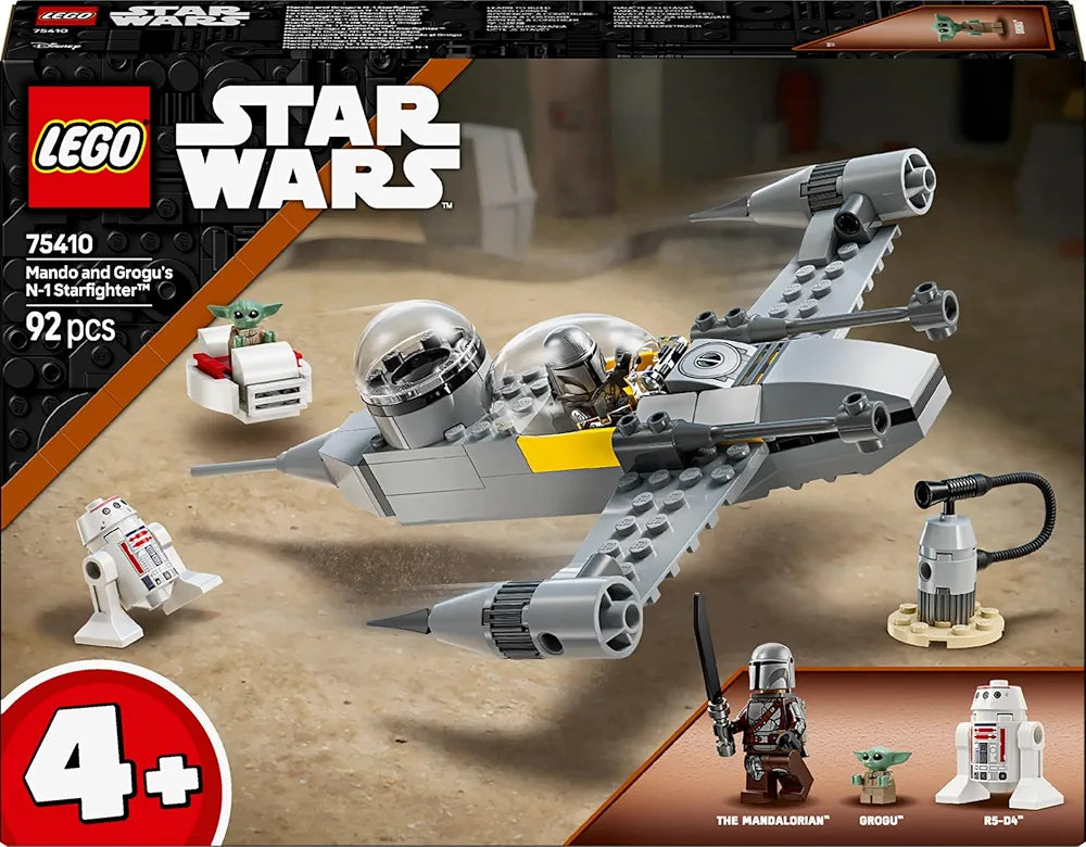 Lego Star Wars Mando and Grogu’s N-1 Starfighter Building Toy 75410 Building Blocks Toys for 4+ Gift for Boys and Girls
