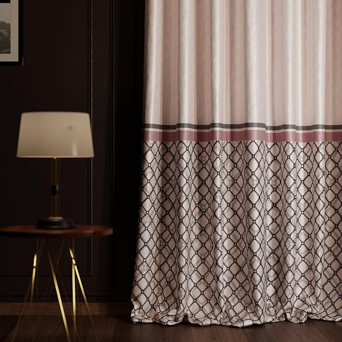 Stoa Paris Curtain for Home Single pc Patterned Curtain for Door Colour Noble Rose