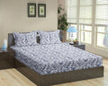 Trance Home Linen 180TC 100% Cotton 78"x60" Standard Queen Size Elastic Fitted Bedsheet Printed Queen Bed Size with 2 Pillow Covers Colour Royal Blue