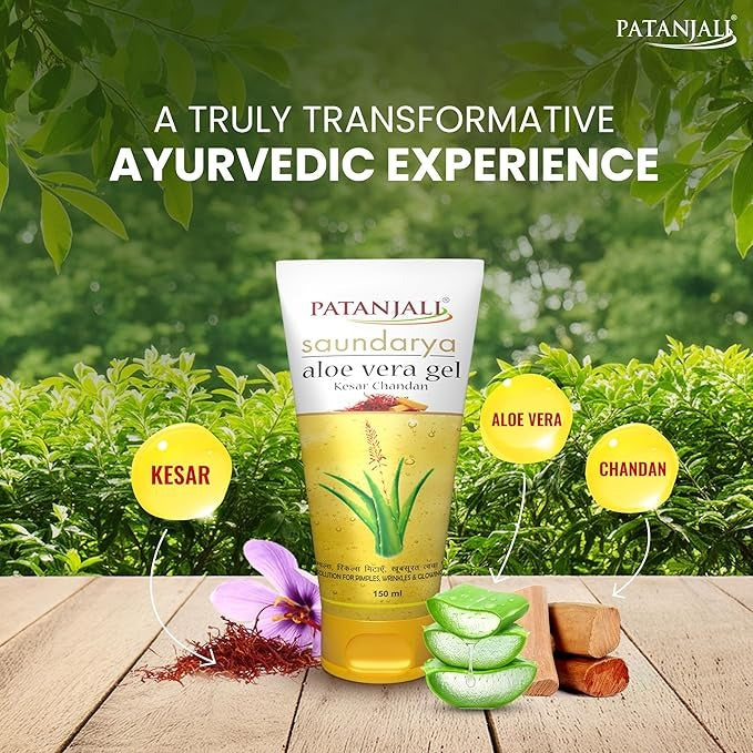 Patanjali Saundarya Aloevera Gel Kesar Chandan - 150 ml