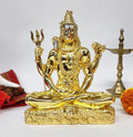 Gold Art India Lord Shiva 24K Gold Plated Idol With Trishul Gold Antique