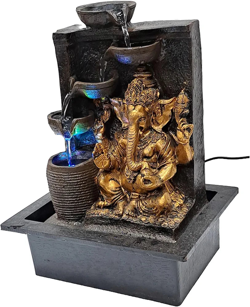 Alila Ganesha Ganesh Ji Water Fountain Showpiece Idol for Home Living Room Decor 15 inches