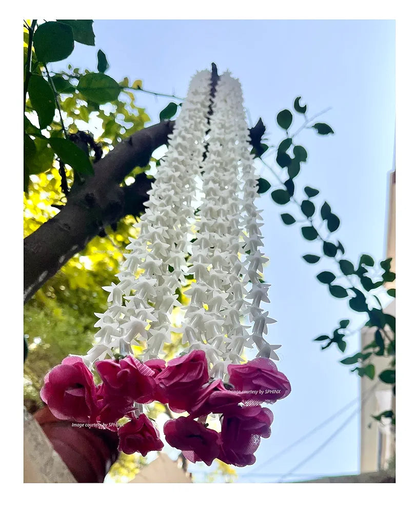 Artificial Rajnigandha Buds Rose Strings Approx 2.5 ft Height Baby Pink