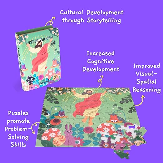 Toynama Educational Toys for Kids - Easter Sunday 100 Pcs Jigsaw Puzzles Ages 3+ | Cultural Interactive Learning