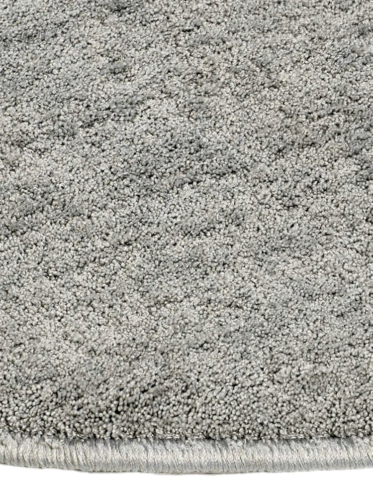 Saral Home Neon Shaggy Yarn Anti-Skid Round Mats Colour Grey