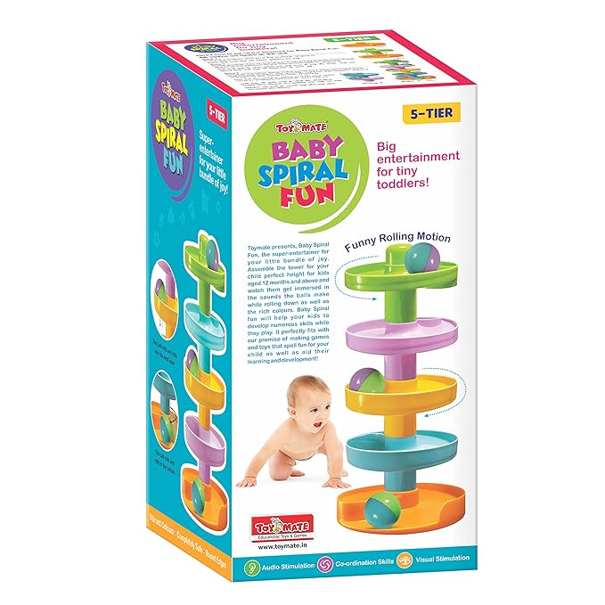 Toymate Spiral Fun A Roll Ball Toy with Layer Ball Drop Tower