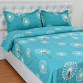 HomeKart Cotton 200 TC Proper King Size Bedsheet for Double Bed King Size with 2 Large Size Pillow Covers Without Joint Tortoise Circles