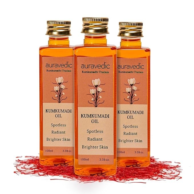 Auravedic Kumkumadi Tailam Oil for Face - 100 ml (Pack of 3)
