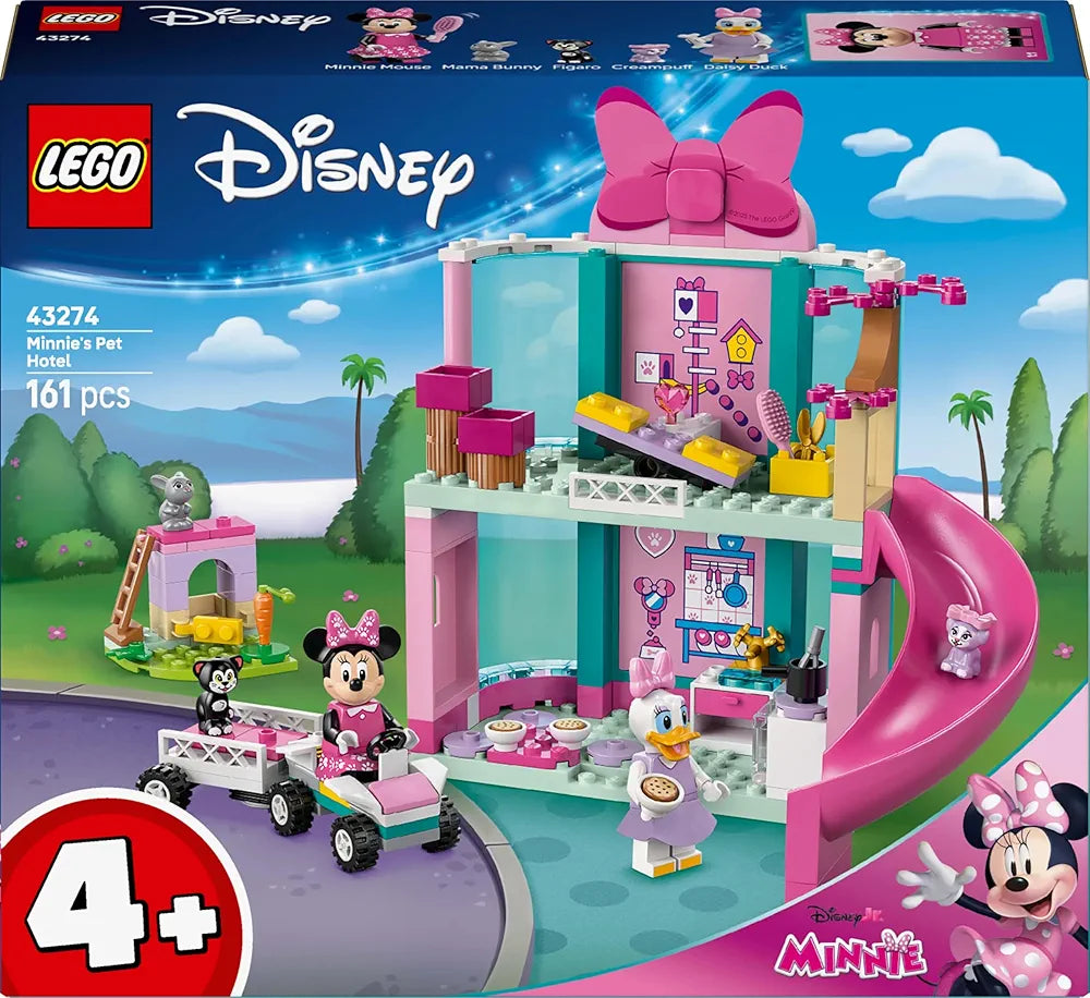 Lego Disney Minnie’s Pet Hotel Mickey Mouse Clubhouse Toy Buildable Set 43274 Building Blocks Toys for 4+ Gift for Boys and Girls