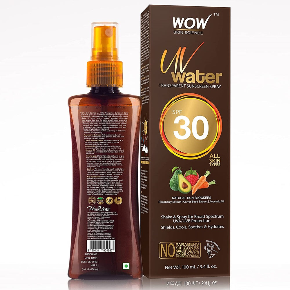 Wow Skin Science UV Water Transparent Sunscreen Spray SPF 30 - 100 ml