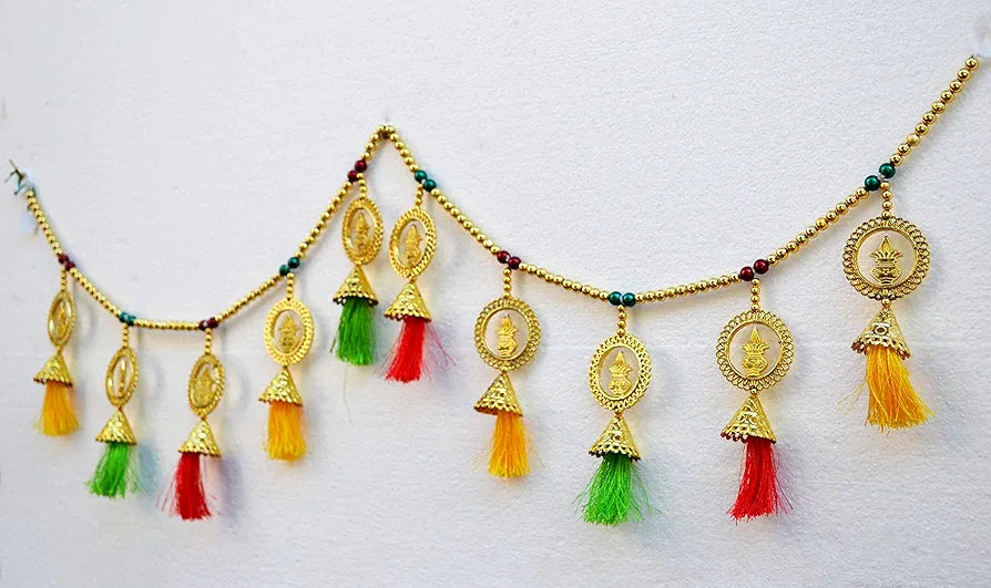 CraftVatika Kalash Pearl Beads Toran Pom Pom Hanging Bandarwal