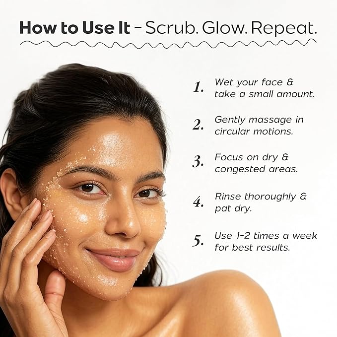 7o3 Face Scrub With Centella Asiatica & Walnut Beads – Exfoliating & Rejuvenating for Radiant Skin - 50 Ml