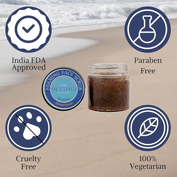 Nyassa Foaming Scrub - Exfoliating Cleansing Face and Body Scrub With Apricot Extract and Beads - 35 Gms