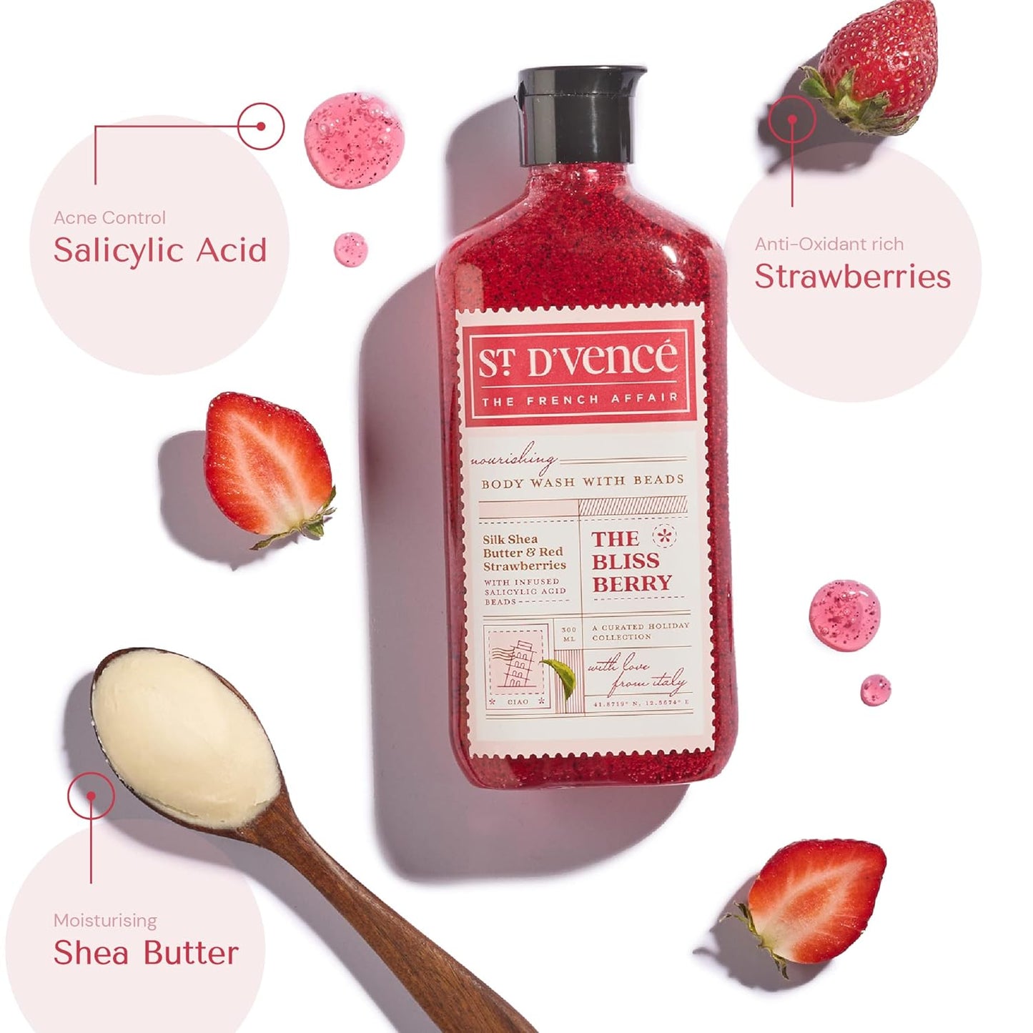 St.Dvence Bliss Berry Salicylic Acid Body Wash - 300 ml