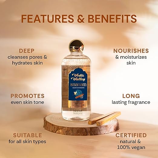 Vedic Valley Natural & Vegan Oud Chandan Body Wash - 330 ml