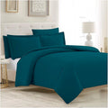 Trance Home Linen Zippered 100% Cotton 400 TC Plain Queen Size Duvet Cover Quilt Cover Blanket with 2 Pillow Covers Colour Teal