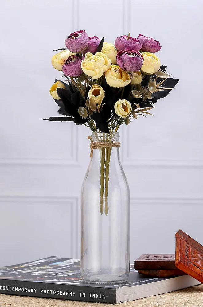 2 Pcs Artificial Rose Flower Sticks Multicolour