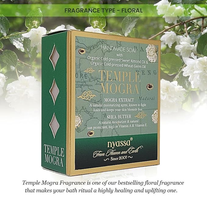 Nyassa Luxurious Temple Mogra Handmade Natural Bathing Soap - 150 Gms