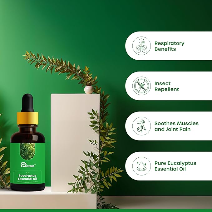 DPetals Eucalyptus Essential Oil for Soothing Relaxation Skin & Hair Care - 30 ml