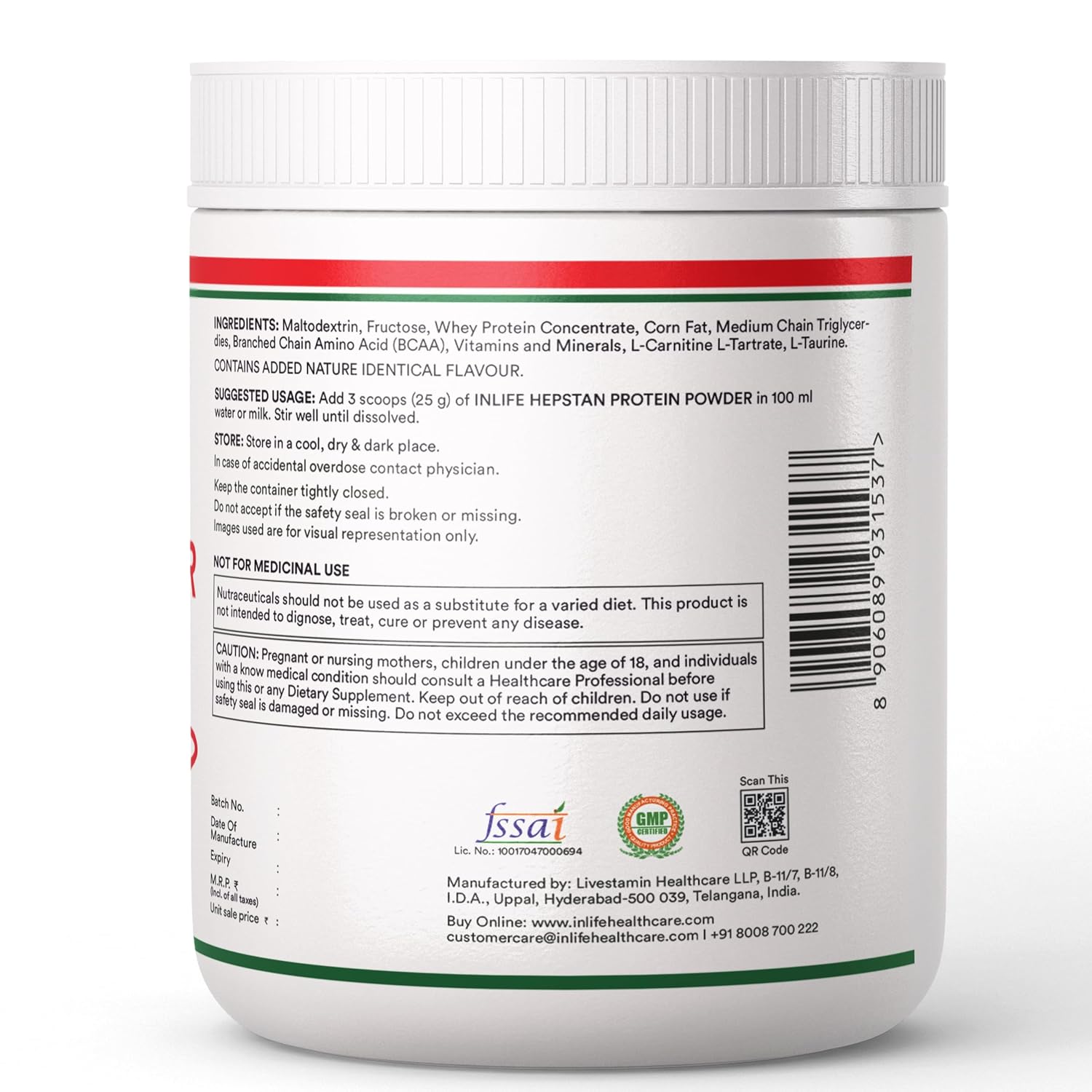 INLIFE Hepstan Liver Care Supplement | Whey Protein Powder with Vitamins Minerals & BCAAs | Nutraceutical for Men and Women â€“ 300g (Vanilla)