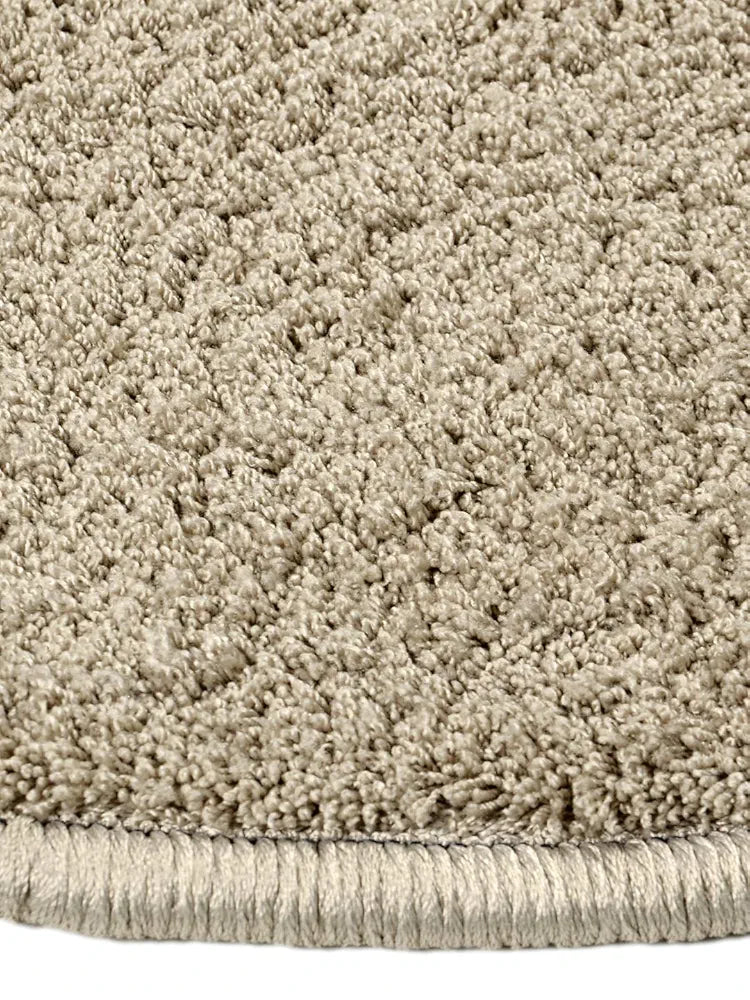 Saral Home Neon Shaggy Yarn Anti-Skid Round Mats Colour Beige
