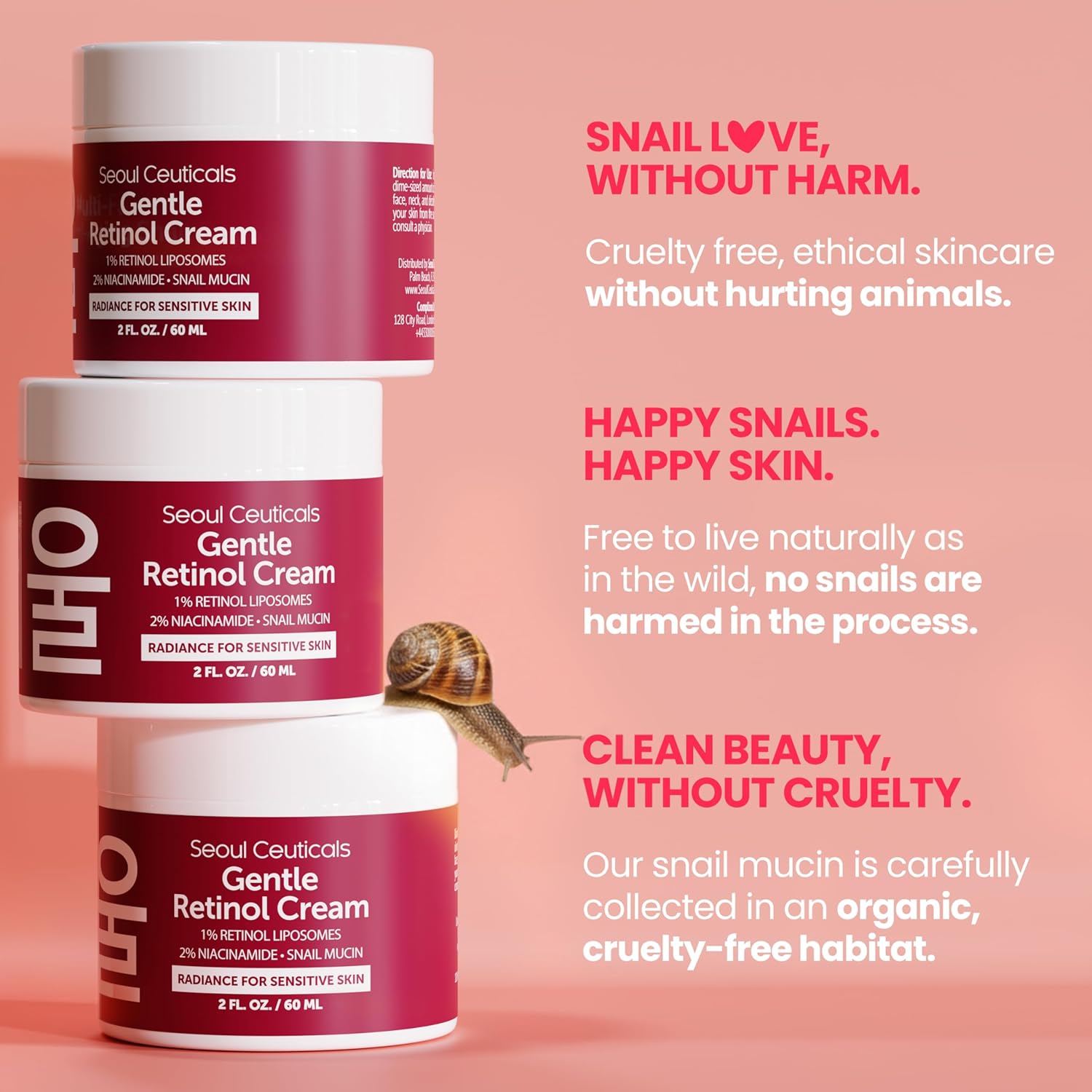SeoulCeuticals Korean Retinol Night Cream for Face â€“ K Beauty 1% Retinol Cream with 97.5% Snail Mucin & 2% Niacinamide â€“ Lightweight Moisturizer for Sensitive Skin â€“ 2oz