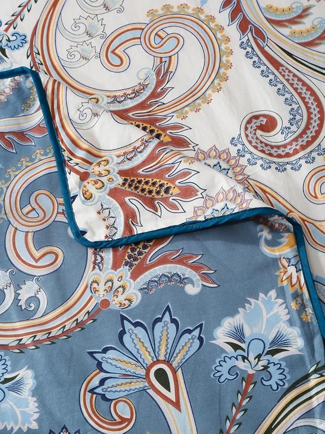 Cortina Ultra-Soft Microfiber Reversible 120 GSM Abstract Single AC Blanket Quilt Dohar | Blue