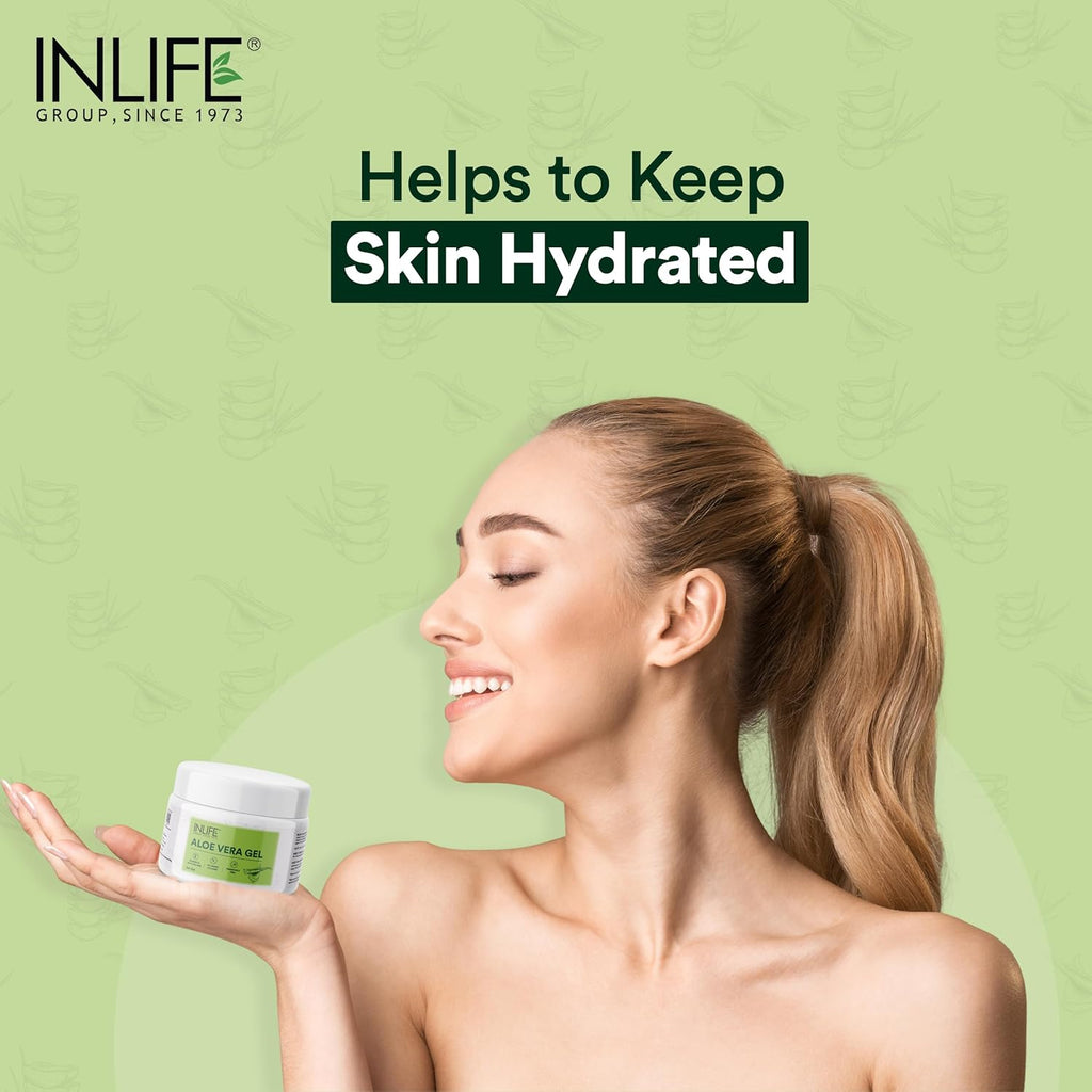 INLIFE Aloe Vera Gel for Face & Hair | Pure & Natural | Paraben Free | Silicone Free | No Added Colors | Women and Men 100 Grams (Pack of 1)