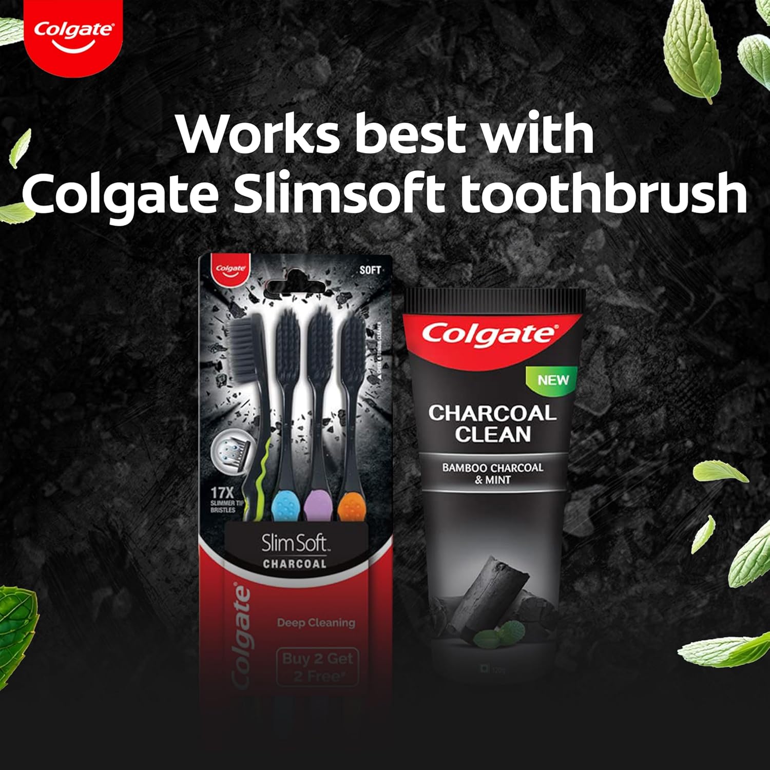 Colgate Charcoal Clean Deep Clean Oral Care Toothpaste, Bamboo Charcoal and Mint (Black Gel) 240g Saver Pack