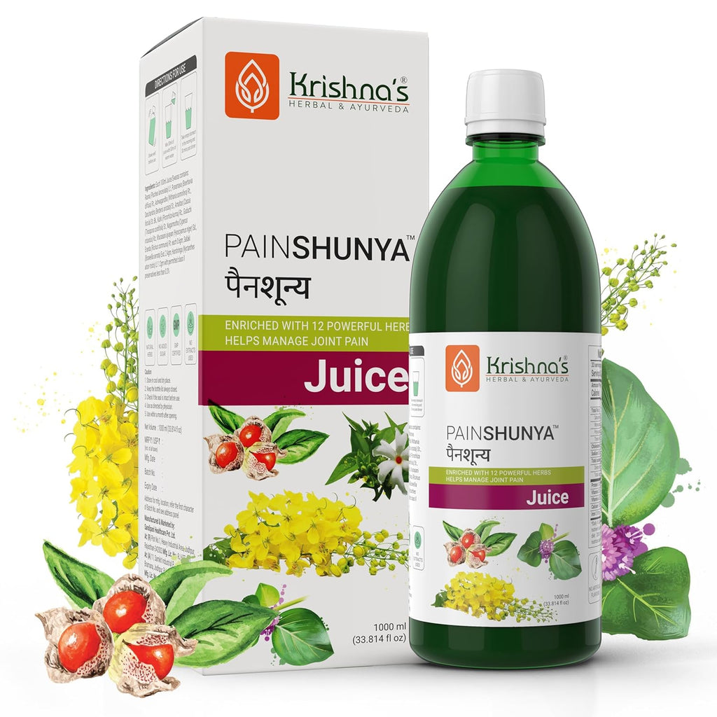 Krishna's Painshunya Juice â€“ Enriched With 12 herbs - Ayurvedic Herbal Juice for Joint Pain Relief & Body Comfort - 1000 ml