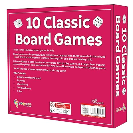 Popcorn Games & Puzzles 10 in 1 Classic Board Games for Smart Kids Help to Boost Decision Making