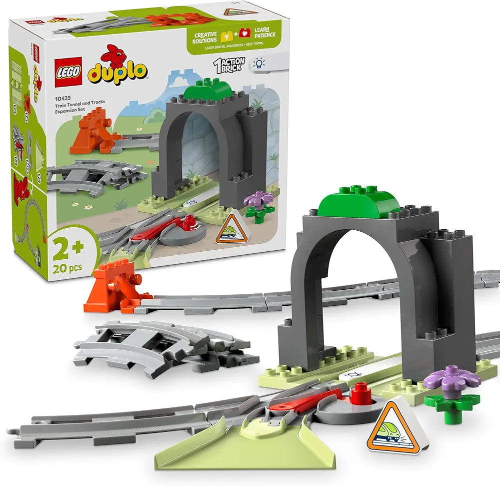 Lego Duplo Town Train Tunnel and Tracks Expansion Set 10425 Building Blocks Toys for 2+ Gift for Boys and Girls