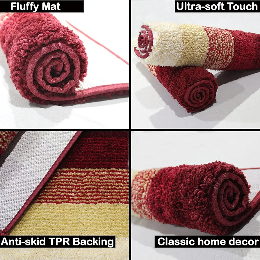 Luxe Home Super Soft Microfiber Bathroom Mat Non-Slip Bath Mat Colour Lava