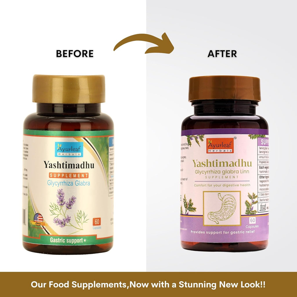 Ayurleaf Herbals Yashtimadhu Capsules | 60 Caps | Pack of 2