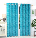 Purav Light Leaf Velvet Room Darkening Door Curtains 8 feet Long 2 Piece