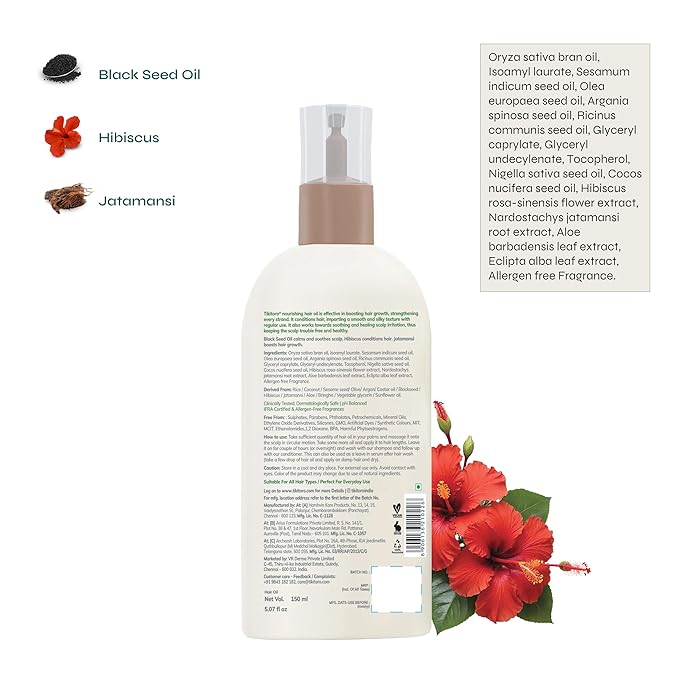 Tikitoro Teens Nourishing Hair Oil Vegan with Black Seed Oil - 150 ml