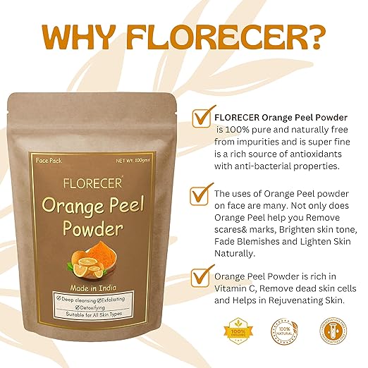 Florecer Orange Peel Powder For Skin Face Pack - 100 gms