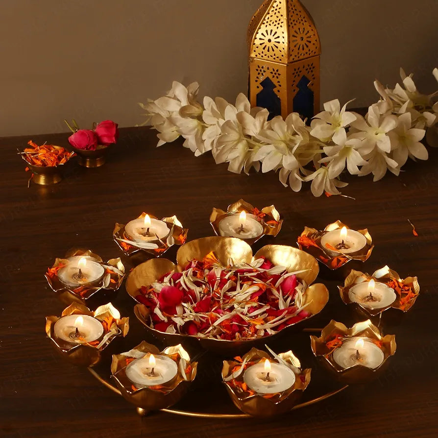 The Purple Tree Beautiful Handcrafted Rangoli Urli Bowl for Floating Flowers and Tea Light Candles Rangoli Urli