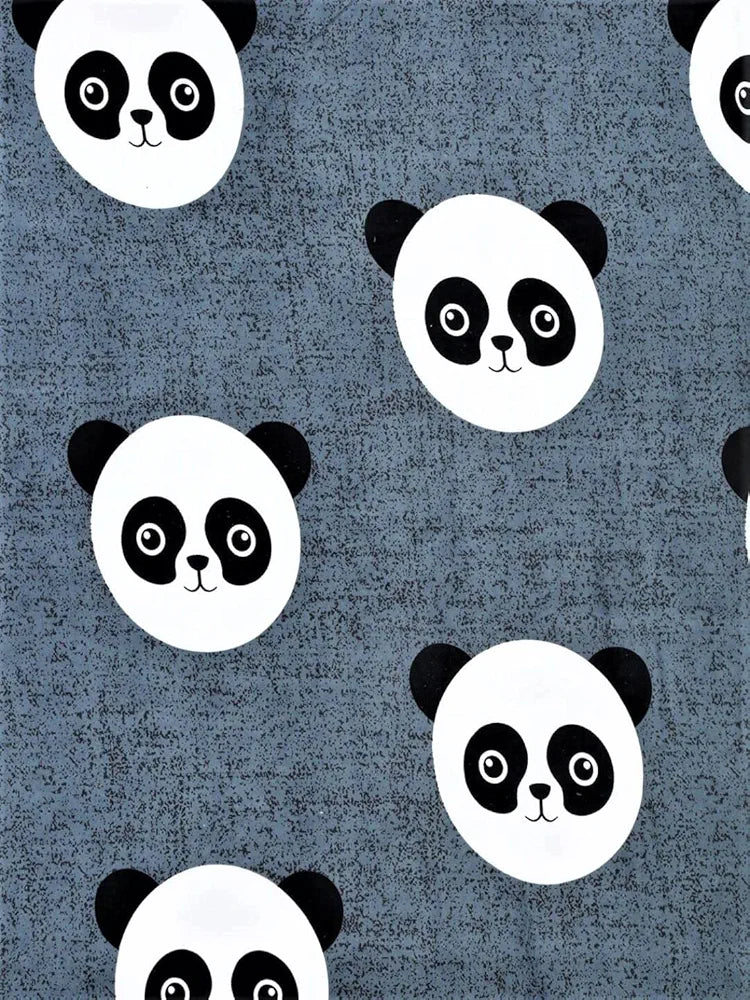 Homefab India 144 TC Microfiber Single BedSheet with 1 Pillow Cover Grey Black Panda