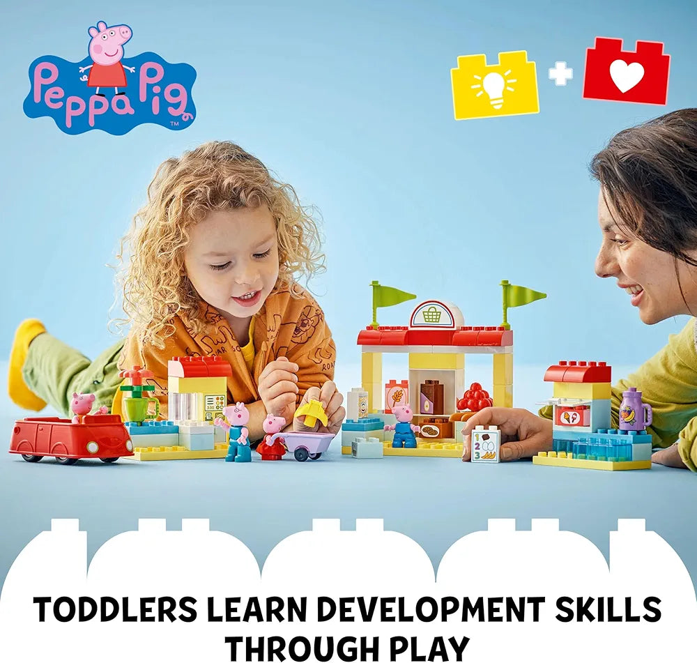 Lego Duplo Peppa Pig Supermarket Toy 10434 Building Blocks Toys for 2+ Gift for Kids, 70 Pcs