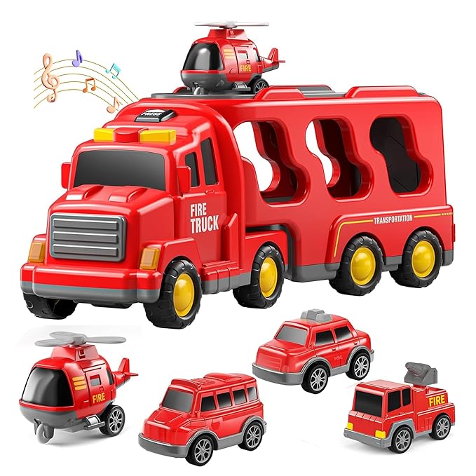Kidology Boy Toys for 3-5 Year Old Toddlers Truck Sets Multicolor