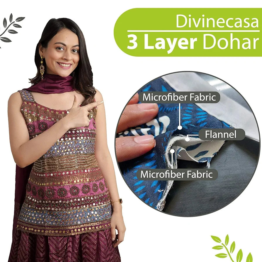Divine Casa 120 GSM Microfiber Single Kids Dohar Soft & Lightweight Throw Blanket Cloudy Balls Pattern Colour Green Glow