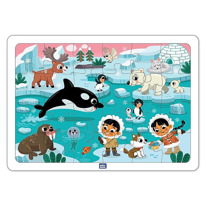 Mini Leaves 24 Piece Puzzle for Kids | Polar Adventure Jigsaw Puzzle | Wooden Puzzles for Kids | Educational Toys for Kids 3+ Years