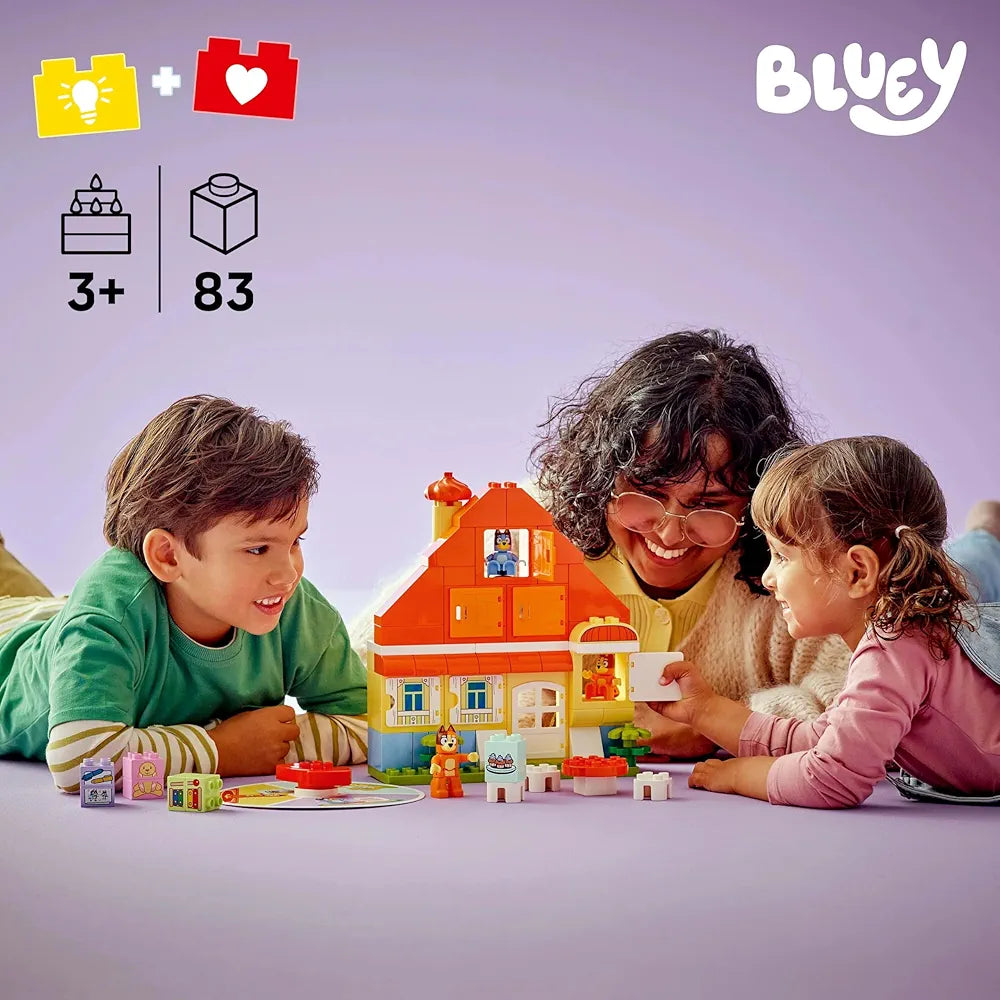 LEGO Duplo Bluey: Bluey’s Family House with Memory Game Interactive Toy 10459 Building Toy for 3+ Age Boys and Girls