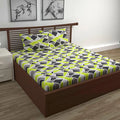 Divine Casa - 144 TC Super Soft 100% Cotton Bedsheet for Double Bed  144 Thread Count Colour Lime Grey