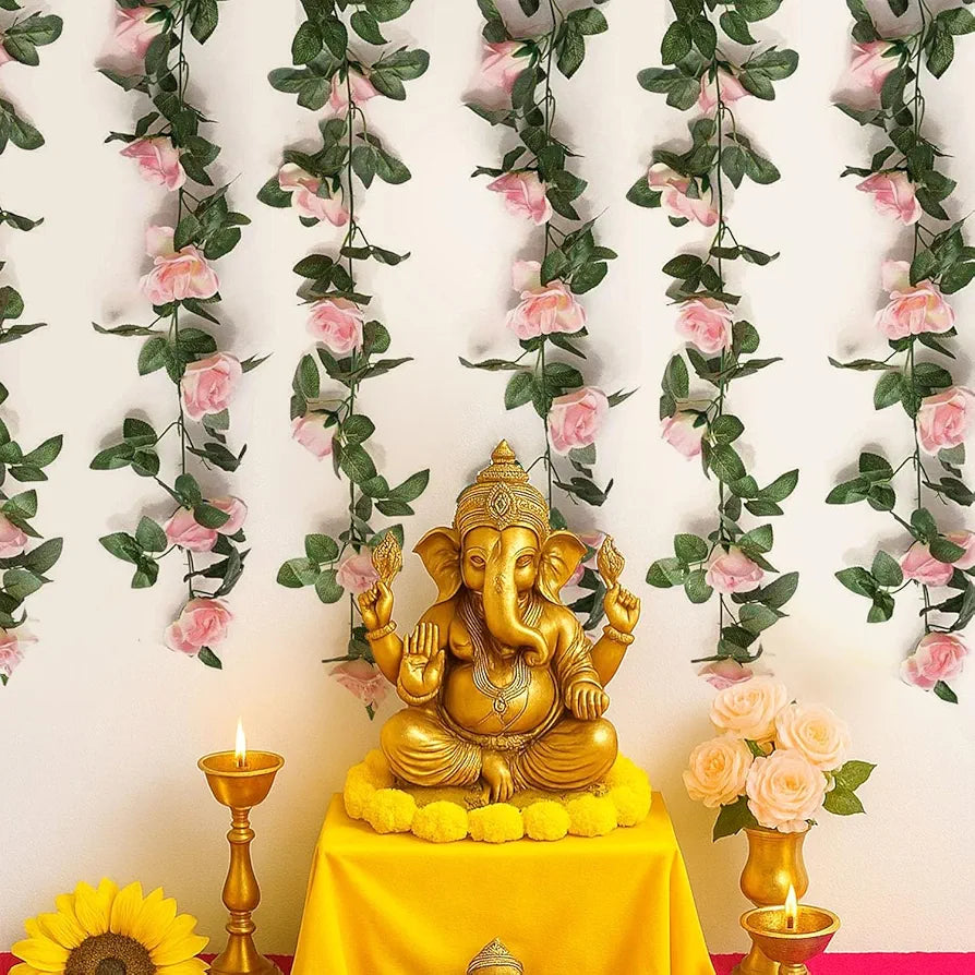Artificial Flower Vine Garland Creeper 69 Small Rose  Garland for Decoration Pack of 2
