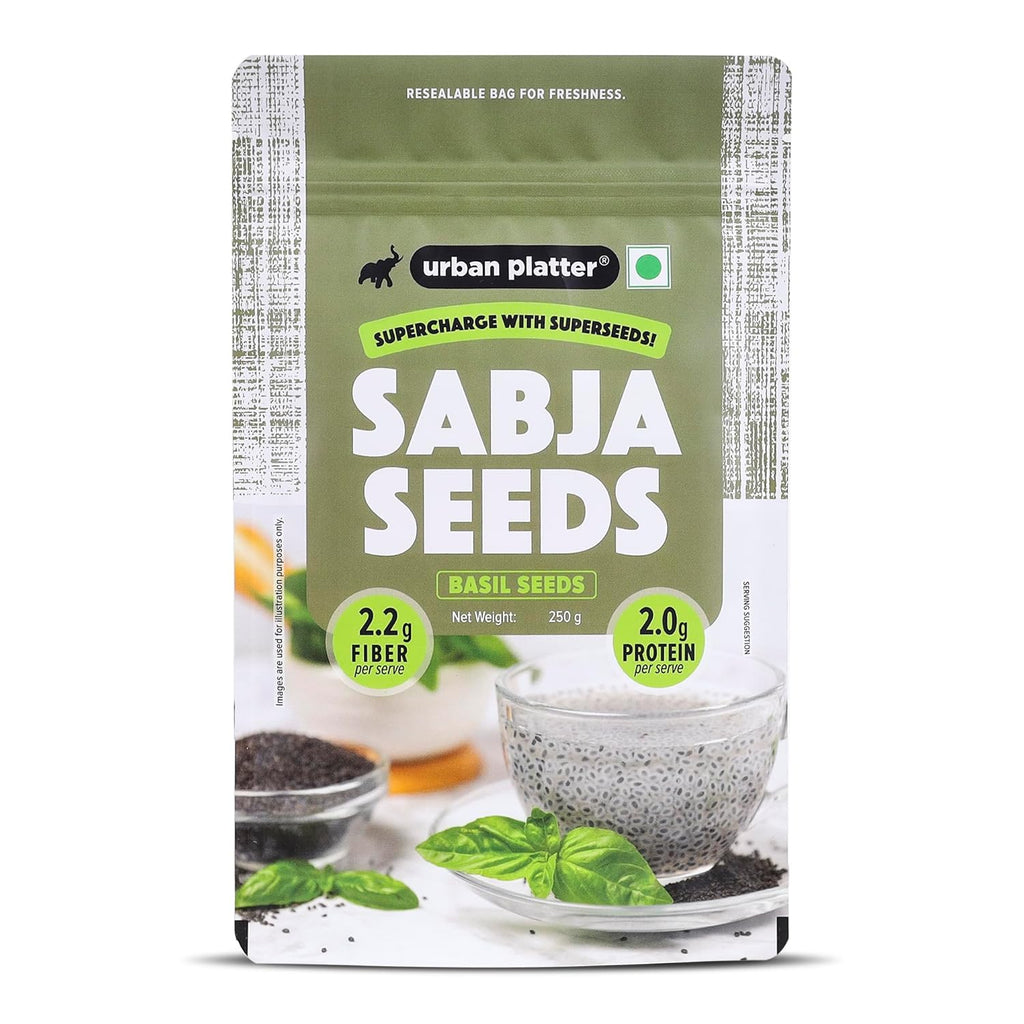 Urban Platter Sabja Seeds, (Basil Seeds for Weight Management, Digestion & Hydration, Rich in Fiber & Omega-3, Falooda, Detox Drinks & Smoothies)
