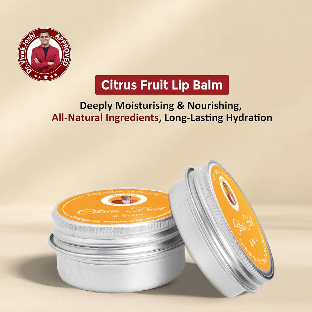 WE HERBAL Limited Edition Citrus Fruit Lip Balm - Deeply Moisturising & Nourishing, All-Natural Ingredients, Long-Lasting Hydration for Smooth, Soft Lips, Ideal for Daily Use, 8gm