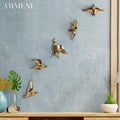 The Artment your Artistic Apartment Minimalist Watch Me Fly Wall Décor Hanging Set of 5 Gold